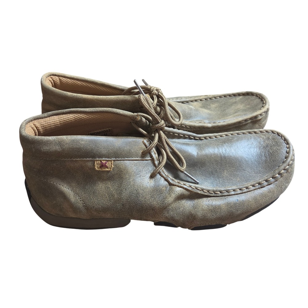 Twisted X The Original Chukka Driving Moc Shoes 10.5 M Leather Rustic MDM0003